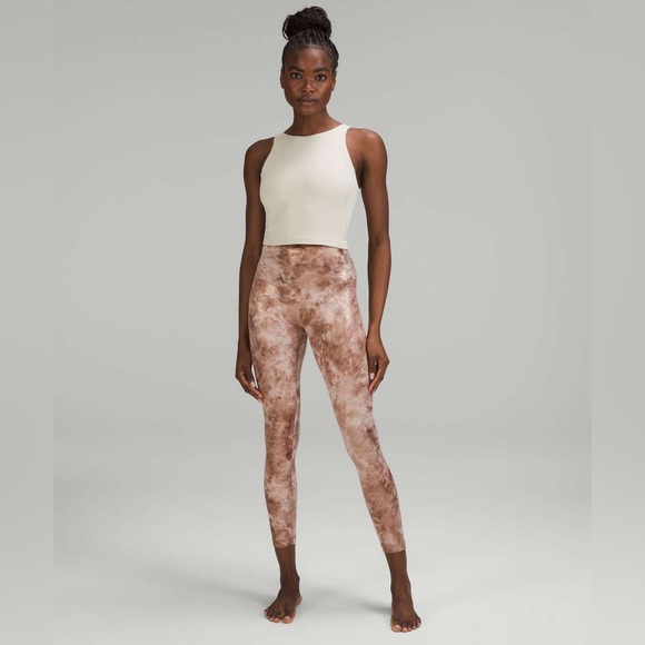 Lululemon Align HR Shine 25” Diamond Dye Misty Shell Cacao Diffuse Dot Foil NEW - Picture 3 of 11